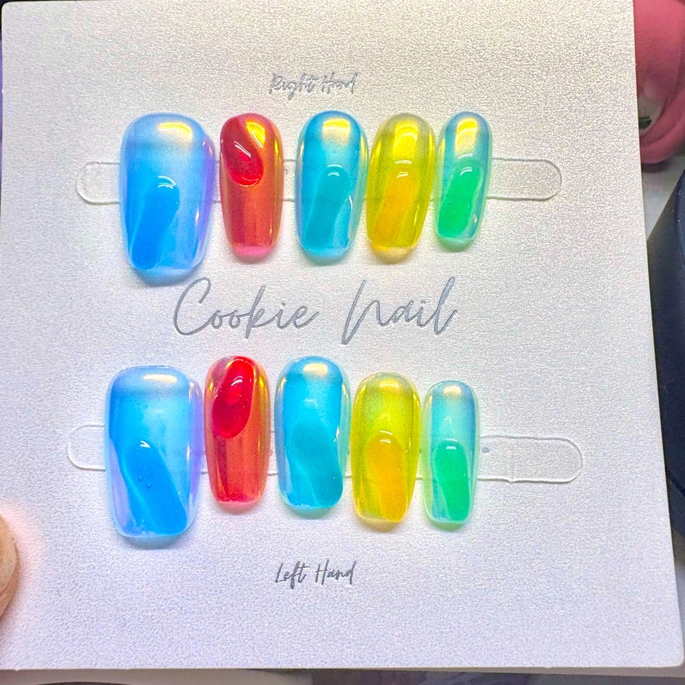 Handmade press on Nail medium squoval 19mm